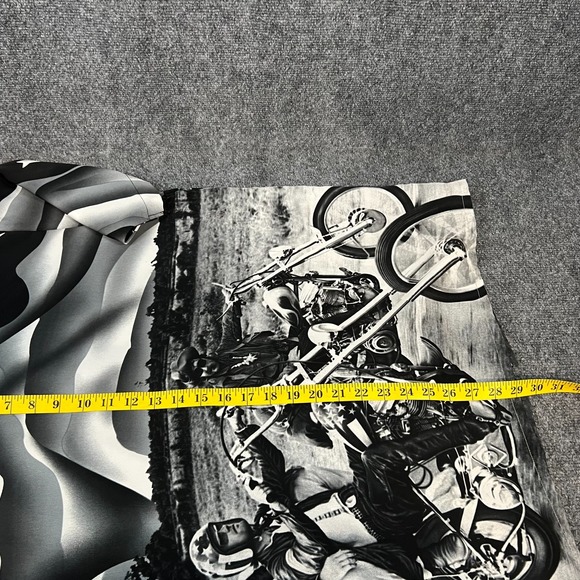 Men's Vintage Dragonfly Easy Rider Motorcycle AOP SS Button Up Shirt Black M - Picture 9 of 10